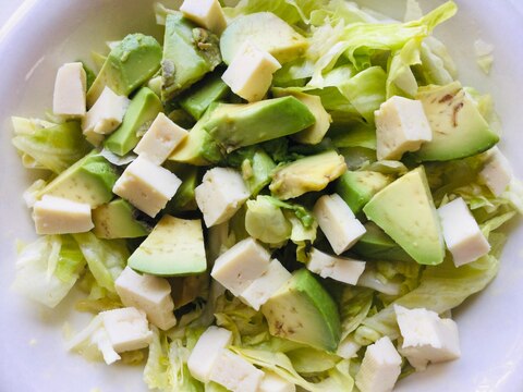 アボカドと豆腐のグリーンサラダ